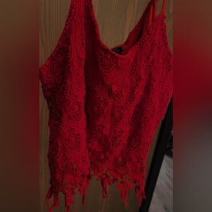 Rue 21 red fancy flowy top size small